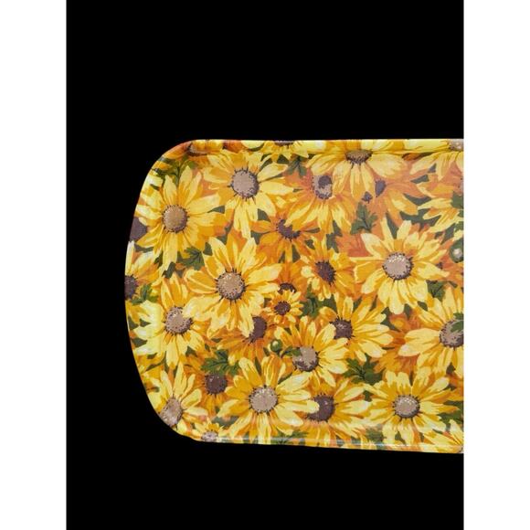 Rexilite Fiberglass Plastic Tray Sunflowers Bostick 14 x 8 Vtg Boho Retro EUC - Picture 2 of 8